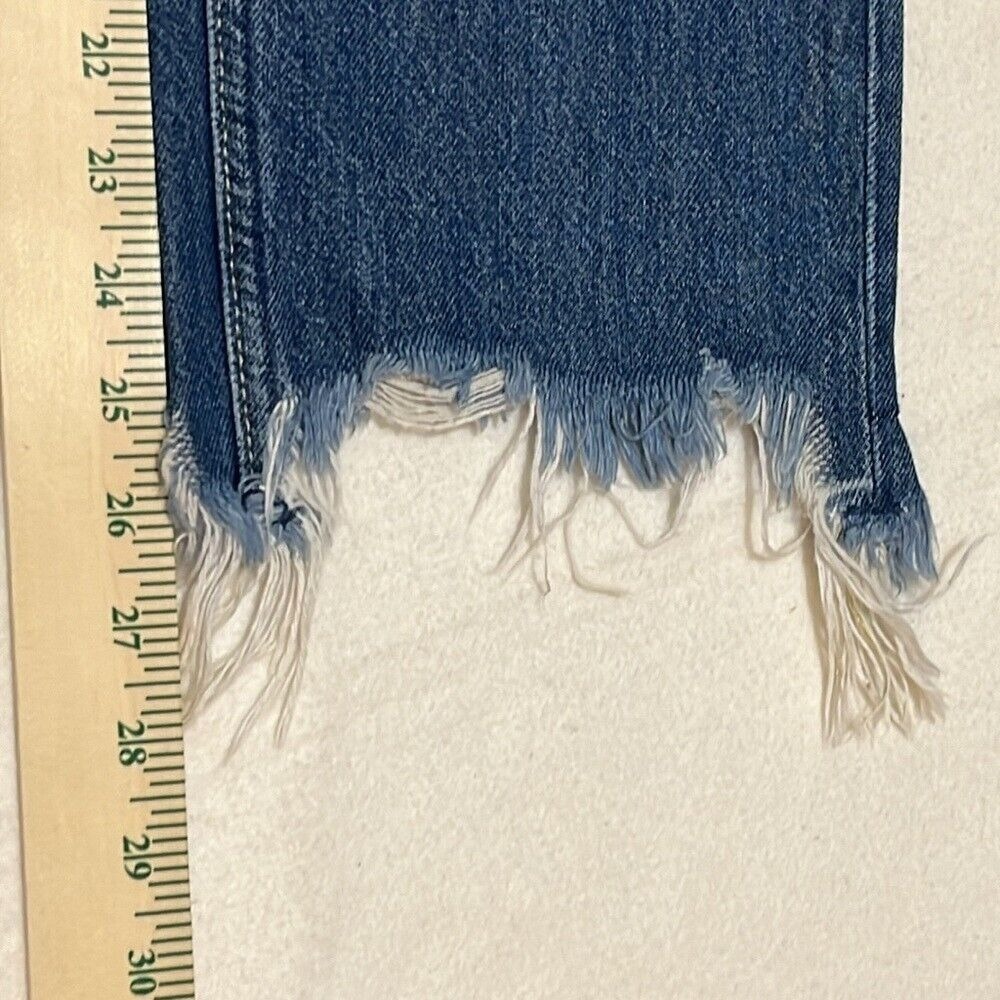 We The Free Button Fly Straight Leg Distressed Jeans Womens Size 24‎ Medium Wash - Picture 7 of 11